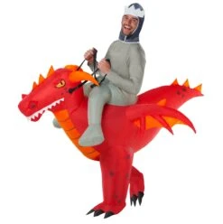 Mens Red Dragon Ride On Inflatable Costume -Vendite Morphsuits mcroidr dragon ro red adult 2