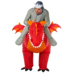Mens Red Dragon Ride On Inflatable Costume -Vendite Morphsuits mcroidr dragon ro red adult 3