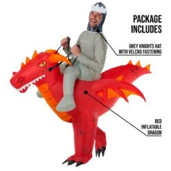 Mens Red Dragon Ride On Inflatable Costume -Vendite Morphsuits mcroidr dragon ro red adult 5