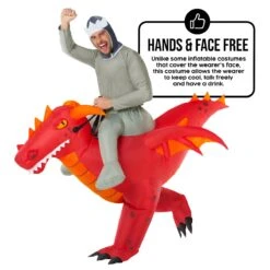 Mens Red Dragon Ride On Inflatable Costume -Vendite Morphsuits mcroidr dragon ro red adult 8
