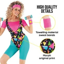 Costume Da Aerobica Anni '80 Da Donna In Colori Vivaci 10 Costume Da Aerobica Anni '80 Da Donna In Colori Vivaci -Vendite Morphsuits mcwarb 80s aerobic bright women 10