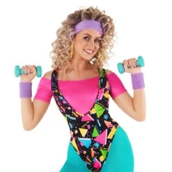 Costume Da Aerobica Anni '80 Da Donna In Colori Vivaci 12 Costume Da Aerobica Anni '80 Da Donna In Colori Vivaci -Vendite Morphsuits mcwarb 80s aerobic bright women 8