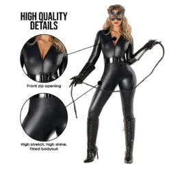 Costume Da Gatta Nera Sexy Per Le Donne 8 Costume Da Gatta Nera Sexy Per Le Donne -Vendite Morphsuits mcwbbl black cat bodysuit4