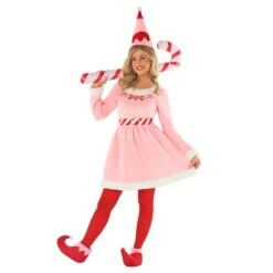 Costume Per Abiti Rosa Di Natale Per Donne 19 Costume Per Abiti Rosa Di Natale Per Donne -Vendite Morphsuits mcwcep christmas elf pink dress 4