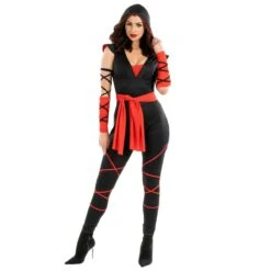 Costume Ninja Nero/rosso Da Donna 19 Costume Ninja Nero/rosso Da Donna -Vendite Morphsuits mcwrn womens ninja 1 5