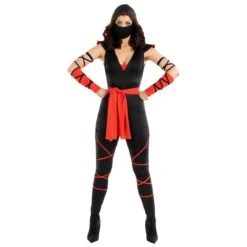Costume Ninja Nero/rosso Da Donna 18 Costume Ninja Nero/rosso Da Donna -Vendite Morphsuits mcwrn womens ninja 3 5