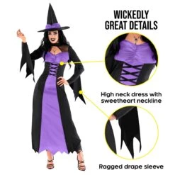 Costume Da Strega Viola Per Donna -Vendite Morphsuits mcwwwp wicked witch purple adult 08