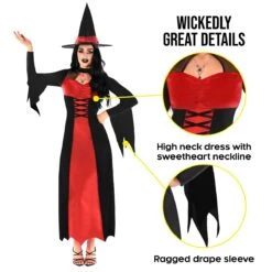 Costume Da Strega Rosso Per Donna 10 Costume Da Strega Rosso Per Donna -Vendite Morphsuits mcwwwr wicked witch red adult 08