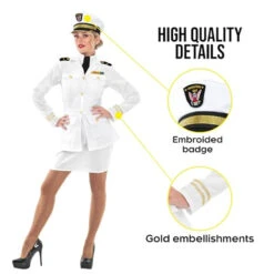 Womens White Navy Officer Costume -Vendite Morphsuits womens navy officer white costume 3